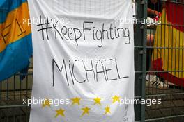 A banner of support for Michael Schumacher (GER). 20.07.2014. Formula 1 World Championship, Rd 10, German Grand Prix, Hockenheim, Germany, Race Day.