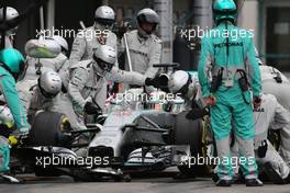 Lewis Hamilton (GBR), Mercedes AMG F1 Team during pitstop 20.07.2014. Formula 1 World Championship, Rd 10, German Grand Prix, Hockenheim, Germany, Race Day.