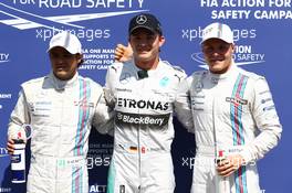 pole for Nico Rosberg (GER) Mercedes AMG F1 2nd for Valtteri Bottas (FIN) Williams and 3rd for Felipe Massa (BRA) Williams. 19.07.2014. Formula 1 World Championship, Rd 10, German Grand Prix, Hockenheim, Germany, Qualifying Day.