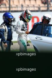 Lewis Hamilton (GBR), Mercedes AMG F1 Team crash during Q1 19.07.2014. Formula 1 World Championship, Rd 10, German Grand Prix, Hockenheim, Germany, Qualifying Day.