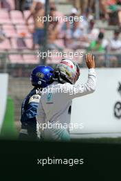 Lewis Hamilton (GBR), Mercedes AMG F1 Team crash during Q1 19.07.2014. Formula 1 World Championship, Rd 10, German Grand Prix, Hockenheim, Germany, Qualifying Day.