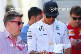 Lewis Hamilton (GBR) Mercedes AMG F1 signs autographs for the fans. 19.07.2014. Formula 1 World Championship, Rd 10, German Grand Prix, Hockenheim, Germany, Qualifying Day.