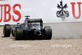 Lewis Hamilton (GBR), Mercedes AMG F1 Team crash during Q1 19.07.2014. Formula 1 World Championship, Rd 10, German Grand Prix, Hockenheim, Germany, Qualifying Day.