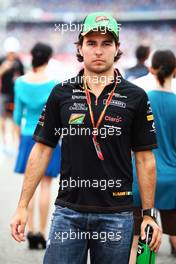 Sergio Perez (MEX) Sahara Force India F1 on the drivers parade. 20.07.2014. Formula 1 World Championship, Rd 10, German Grand Prix, Hockenheim, Germany, Race Day.