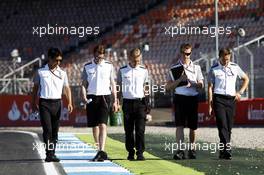 Kevin Magnussen (DEN) McLaren walks the circuit. 17.07.2014. Formula 1 World Championship, Rd 10, German Grand Prix, Hockenheim, Germany, Preparation Day.