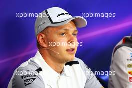 Kevin Magnussen (DEN) McLaren in the FIA Press Conference. 17.07.2014. Formula 1 World Championship, Rd 10, German Grand Prix, Hockenheim, Germany, Preparation Day.