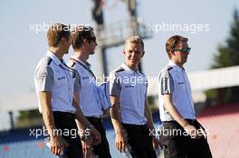 Kevin Magnussen (DEN) McLaren walks the circuit. 17.07.2014. Formula 1 World Championship, Rd 10, German Grand Prix, Hockenheim, Germany, Preparation Day.