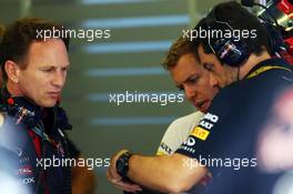 (L to R): Christian Horner (GBR) Red Bull Racing Team Principal with Sebastian Vettel (GER) Red Bull Racing and Guillaume Rocquelin (ITA) Red Bull Racing Race Engineer. 25.07.2014. Formula 1 World Championship, Rd 11, Hungarian Grand Prix, Budapest, Hungary, Practice Day.