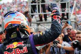 Race winner Daniel Ricciardo (AUS) Red Bull Racing celebrates in parc ferme. 27.07.2014. Formula 1 World Championship, Rd 11, Hungarian Grand Prix, Budapest, Hungary, Race Day.
