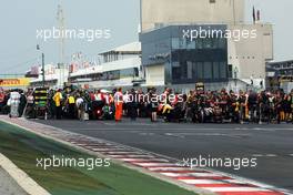 The grid before the start of the race. 27.07.2014. Formula 1 World Championship, Rd 11, Hungarian Grand Prix, Budapest, Hungary, Race Day.