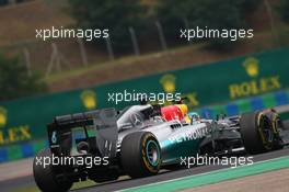 Lewis Hamilton (GBR) Mercedes AMG F1 W05 and Sebastian Vettel (GER) Red Bull Racing RB10. 27.07.2014. Formula 1 World Championship, Rd 11, Hungarian Grand Prix, Budapest, Hungary, Race Day.