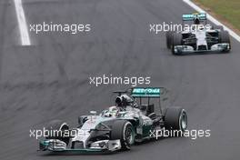 Lewis Hamilton (GBR), Mercedes AMG F1 Team and Nico Rosberg (GER), Mercedes AMG F1 Team  27.07.2014. Formula 1 World Championship, Rd 11, Hungarian Grand Prix, Budapest, Hungary, Race Day.