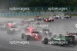Start of the race, Max Chilton (GBR), Marussia F1 Team  27.07.2014. Formula 1 World Championship, Rd 11, Hungarian Grand Prix, Budapest, Hungary, Race Day.