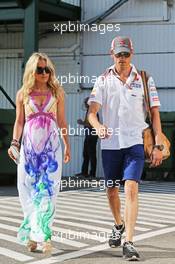 Adrian Sutil (GER) Sauber with his girlfriend Jennifer Becks (GER). 26.07.2014. Formula 1 World Championship, Rd 11, Hungarian Grand Prix, Budapest, Hungary, Qualifying Day.
