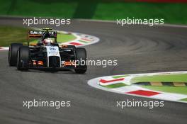 Sergio Perez (MEX) Sahara Force India F1 VJM07. 05.09.2014. Formula 1 World Championship, Rd 13, Italian Grand Prix, Monza, Italy, Practice Day.