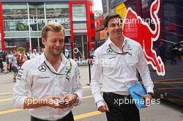 Toto Wolff (GER) Mercedes AMG F1 Shareholder and Executive Director (Right). 05.09.2014. Formula 1 World Championship, Rd 13, Italian Grand Prix, Monza, Italy, Practice Day.