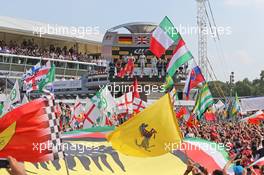 The podium (L to R): Nico Rosberg (GER) Mercedes AMG F1, second; Lewis Hamilton (GBR) Mercedes AMG F1, race winner; Felipe Massa (BRA) Williams, third. 07.09.2014. Formula 1 World Championship, Rd 13, Italian Grand Prix, Monza, Italy, Race Day.