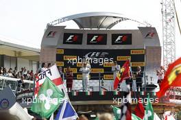 The podium (L to R): Nico Rosberg (GER) Mercedes AMG F1, second; Lewis Hamilton (GBR) Mercedes AMG F1, race winner; Felipe Massa (BRA) Williams, third. 07.09.2014. Formula 1 World Championship, Rd 13, Italian Grand Prix, Monza, Italy, Race Day.