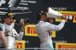 1st place Lewis Hamilton (GBR) Mercedes AMG F1, 2nd place Nico Rosberg (GER) Mercedes AMG F1  07.09.2014. Formula 1 World Championship, Rd 13, Italian Grand Prix, Monza, Italy, Race Day.