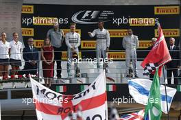 The podium (L to R): Nico Rosberg (GER) Mercedes AMG F1, second; Lewis Hamilton (GBR) Mercedes AMG F1, race winner; Felipe Massa (BRA) Williams, third. 07.09.2014. Formula 1 World Championship, Rd 13, Italian Grand Prix, Monza, Italy, Race Day.