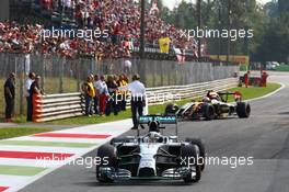 Lewis Hamilton (GBR) Mercedes AMG F1 1st place. 07.09.2014. Formula 1 World Championship, Rd 13, Italian Grand Prix, Monza, Italy, Race Day.