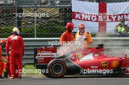 Fernando Alonso (ESP) Ferrari retires from the race. 07.09.2014. Formula 1 World Championship, Rd 13, Italian Grand Prix, Monza, Italy, Race Day.