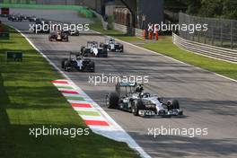 Start of the race, Nico Rosberg (GER), Mercedes AMG F1 Team  07.09.2014. Formula 1 World Championship, Rd 13, Italian Grand Prix, Monza, Italy, Race Day.