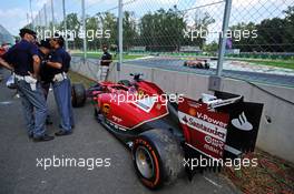 The Ferrari F14-T of race retiree Fernando Alonso (ESP) Ferrari. 07.09.2014. Formula 1 World Championship, Rd 13, Italian Grand Prix, Monza, Italy, Race Day.