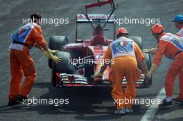 Fernando Alonso (ESP) Ferrari F14-T retired from the race. 07.09.2014. Formula 1 World Championship, Rd 13, Italian Grand Prix, Monza, Italy, Race Day.