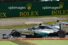 Felipe Massa (BRA) Williams FW36 and Lewis Hamilton (GBR) Mercedes AMG F1 W05 battle for position. 07.09.2014. Formula 1 World Championship, Rd 13, Italian Grand Prix, Monza, Italy, Race Day.