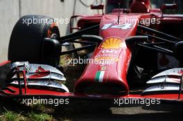 The Ferrari F14-T of race retiree Fernando Alonso (ESP) Ferrari. 07.09.2014. Formula 1 World Championship, Rd 13, Italian Grand Prix, Monza, Italy, Race Day.