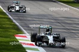 Nico Rosberg (GER), Mercedes AMG F1 Team and Lewis Hamilton (GBR), Mercedes AMG F1 Team  07.09.2014. Formula 1 World Championship, Rd 13, Italian Grand Prix, Monza, Italy, Race Day.