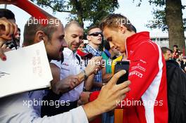 Max Chilton (GBR) Marussia F1 Team signs autographs for the fans. 06.09.2014. Formula 1 World Championship, Rd 13, Italian Grand Prix, Monza, Italy, Qualifying Day.