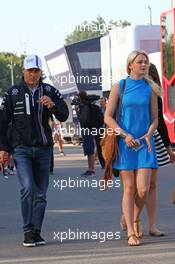 (L to R): Valtteri Bottas (FIN) Williams with his girlfriend Valtteri Bottas (FIN) Williams. 06.09.2014. Formula 1 World Championship, Rd 13, Italian Grand Prix, Monza, Italy, Qualifying Day.