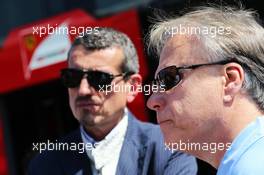 (L to R): Guenther Steiner (ITA) Haas F1 Team Prinicipal and Gene Haas (USA) Haas Automotion President. 06.09.2014. Formula 1 World Championship, Rd 13, Italian Grand Prix, Monza, Italy, Qualifying Day.