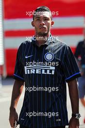 Juan Jesus (BRA) Inter Milan Football Player. 06.09.2014. Formula 1 World Championship, Rd 13, Italian Grand Prix, Monza, Italy, Qualifying Day.