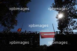 Fans and ferr flags in the grandstand. 06.09.2014. Formula 1 World Championship, Rd 13, Italian Grand Prix, Monza, Italy, Qualifying Day.