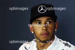 Lewis Hamilton (GBR) Mercedes AMG F1 in the FIA Press Conference. 06.09.2014. Formula 1 World Championship, Rd 13, Italian Grand Prix, Monza, Italy, Qualifying Day.