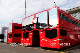 Ferrari trucks in the paddock. 04.09.2014. Formula 1 World Championship, Rd 13, Italian Grand Prix, Monza, Italy, Preparation Day.