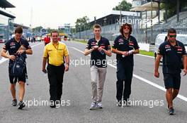 Daniil Kvyat (RUS) Scuderia Toro Rosso walks the circuit. 04.09.2014. Formula 1 World Championship, Rd 13, Italian Grand Prix, Monza, Italy, Preparation Day.