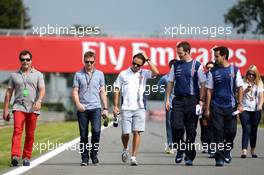 Felipe Massa (BRA) Williams walks the circuit with Allan McNish (GBR) BBC F1 Presenter and the team. 04.09.2014. Formula 1 World Championship, Rd 13, Italian Grand Prix, Monza, Italy, Preparation Day.