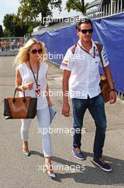 Adrian Sutil (GER) Sauber with his girlfriend Jennifer Becks (GER). 04.09.2014. Formula 1 World Championship, Rd 13, Italian Grand Prix, Monza, Italy, Preparation Day.