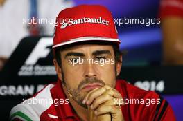 Fernando Alonso (ESP) Ferrari in the FIA Press Conference. 04.09.2014. Formula 1 World Championship, Rd 13, Italian Grand Prix, Monza, Italy, Preparation Day.