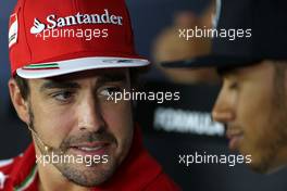 Fernando Alonso (ESP), Scuderia Ferrari and Lewis Hamilton (GBR), Mercedes AMG F1 Team  04.09.2014. Formula 1 World Championship, Rd 13, Italian Grand Prix, Monza, Italy, Preparation Day.