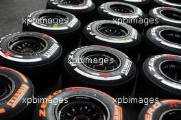 Pirelli tyres. 04.09.2014. Formula 1 World Championship, Rd 13, Italian Grand Prix, Monza, Italy, Preparation Day.