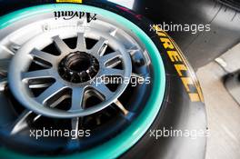 Mercedes AMG F1 W05 Pirelli wheel. 31.01.2014. Formula One Testing, Day Four, Jerez, Spain.