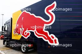 Red Bull Racing trucks leave the paddock and the circuit. 31.01.2014. Formula One Testing, Day Four, Jerez, Spain.