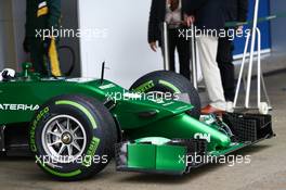 Caterham CT05 nosecone and front wing. 31.01.2014. Formula One Testing, Day Four, Jerez, Spain.