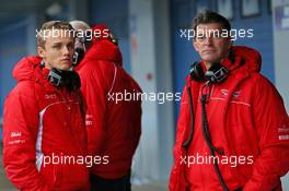 (L to R): Max Chilton (GBR) Marussia F1 Team with Graeme Lowdon (GBR) Marussia F1 Team Chief Executive Officer. 31.01.2014. Formula One Testing, Day Four, Jerez, Spain.