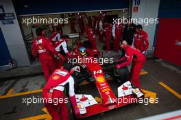 Fernando Alonso (ESP) Ferrari F14-T pushed back in the pits. 31.01.2014. Formula One Testing, Day Four, Jerez, Spain.